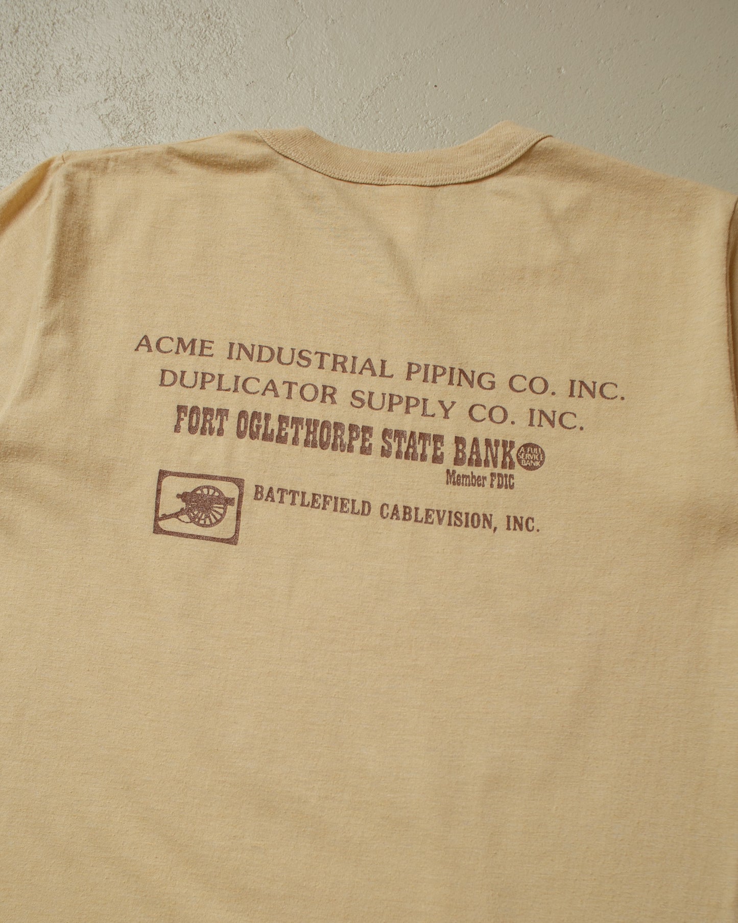 1980s Womens Old Fort Run Baby T-shirt beige - XS/S