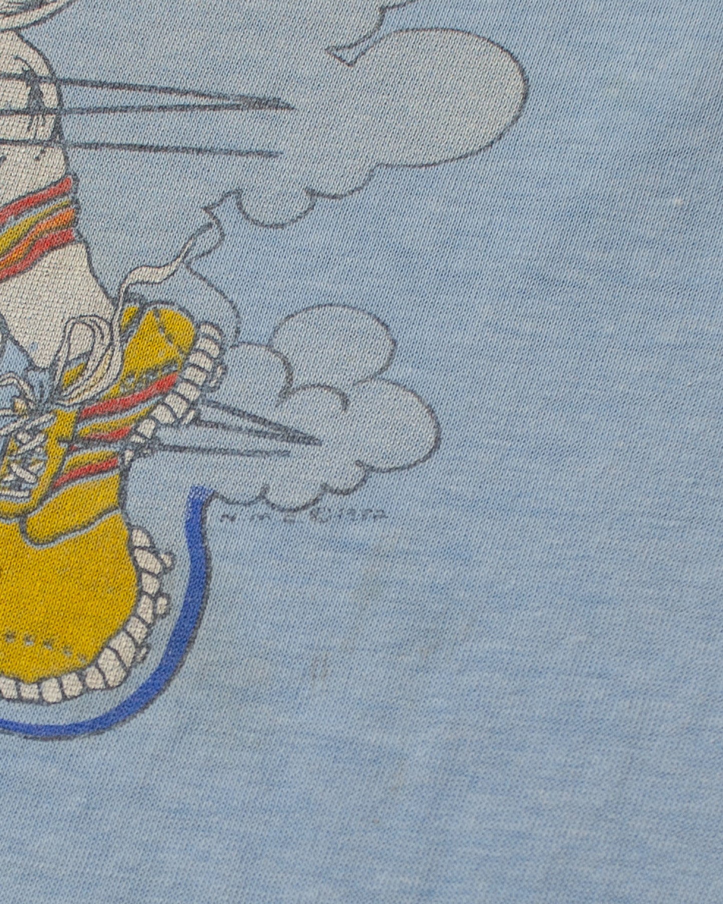 1987 stained Football T-shirt blue - M/L