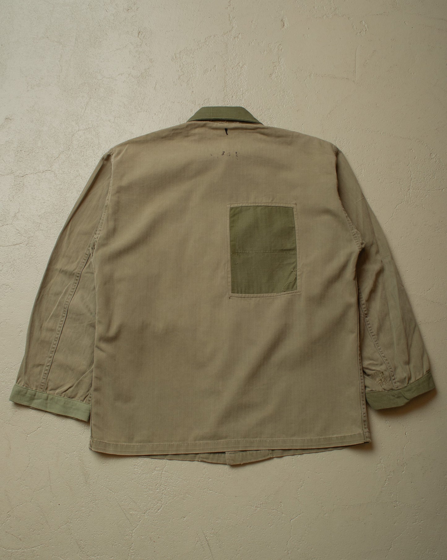 1940s WW2 US Army repaired HBT (Gas Flap)Jacket khaki - M