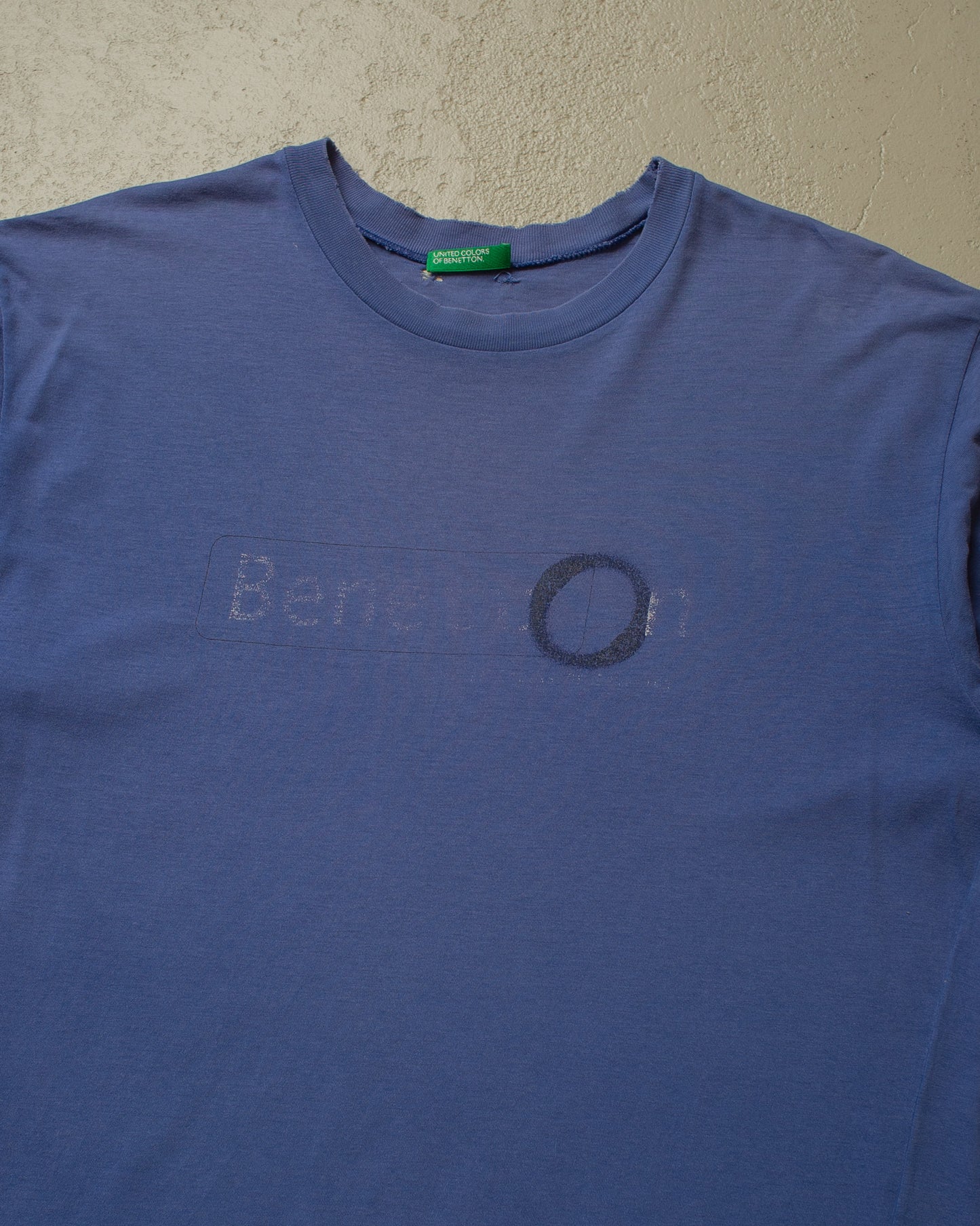 1980s/90s distressed Benetton T-shirt blue - L