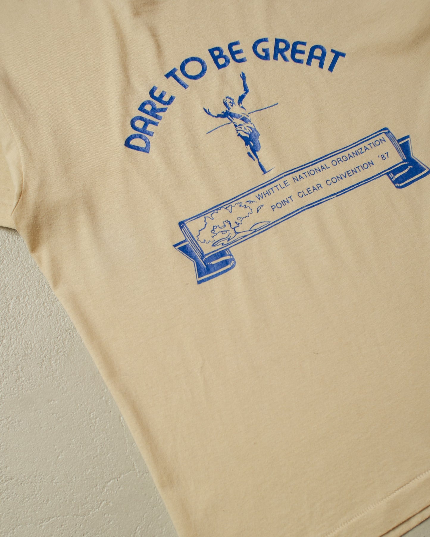 1980s "Dare to be Great" T-shirt beige - L
