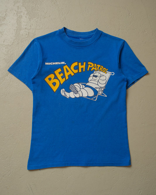1980s Michelin Beach Patrol T-shirt blue - S