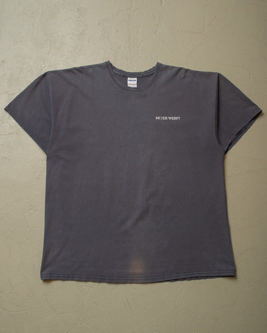 2000s distressed Meyer Werft T-shirt navyblue - XXL