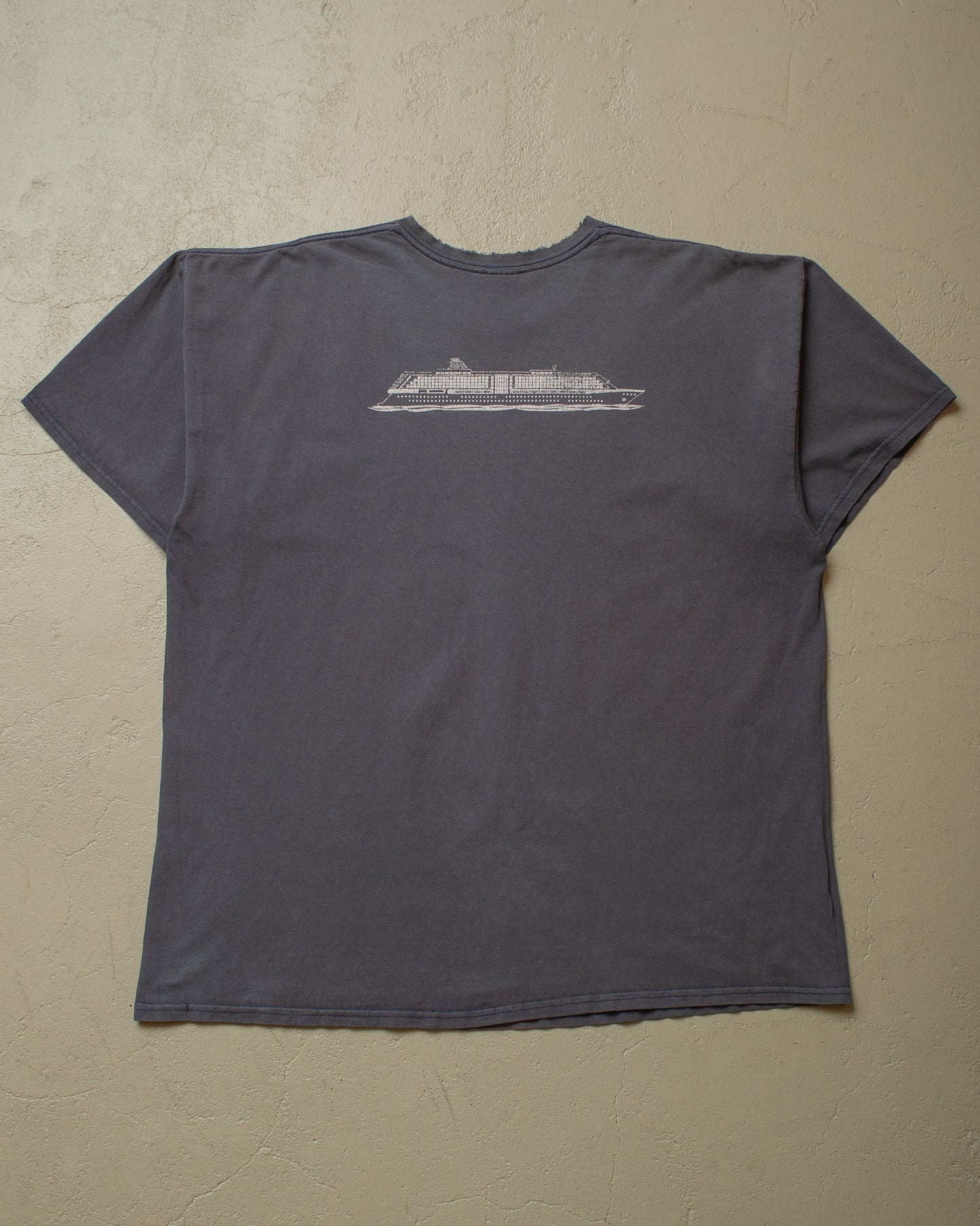 2000s distressed Meyer Werft T-shirt navyblue - XXL