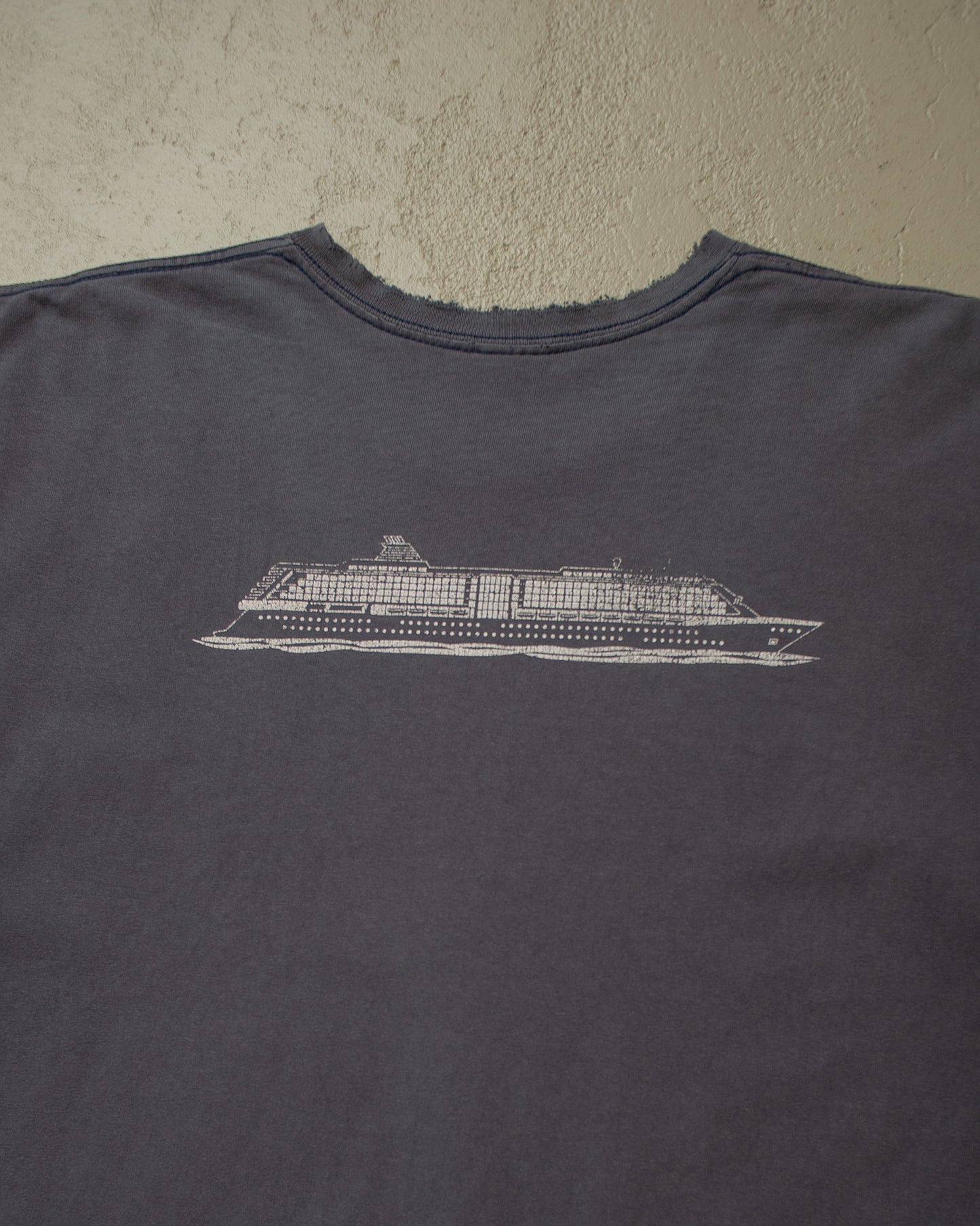 2000s distressed Meyer Werft T-shirt navyblue - XXL