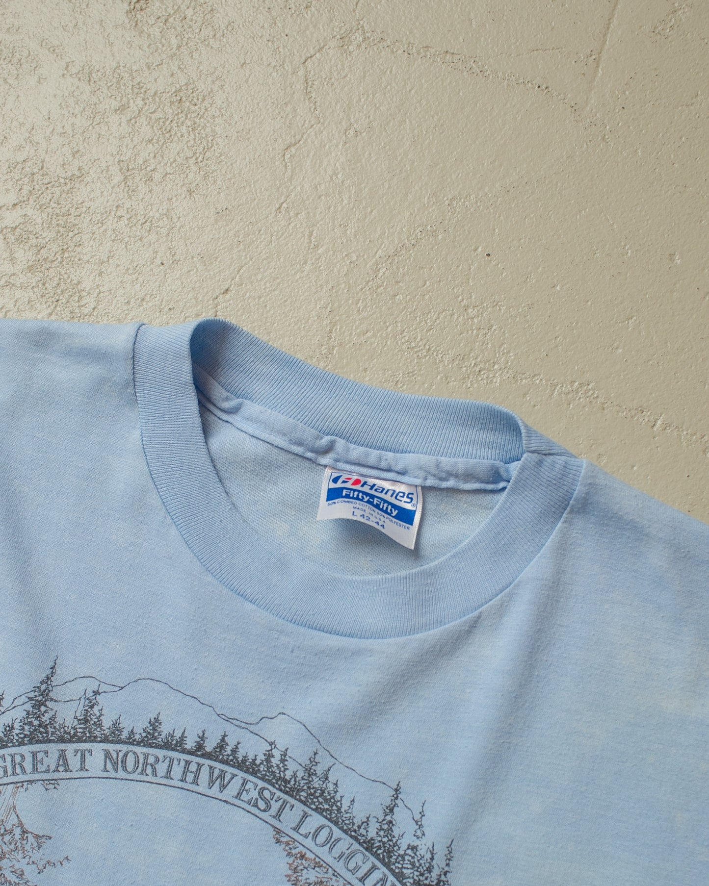1980s Skidder Logging T-shirt blue - M