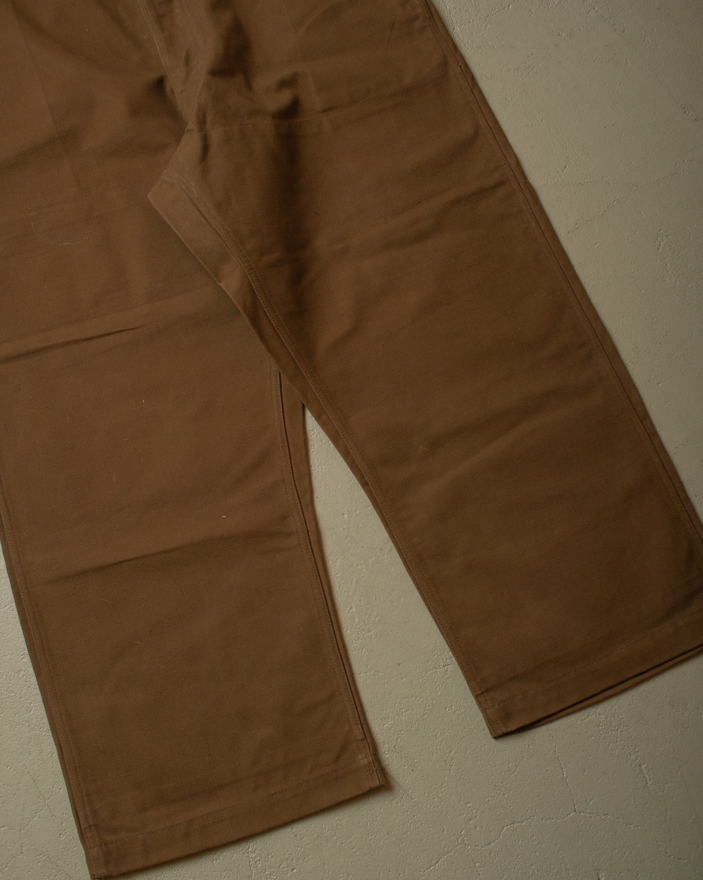 1940s/50s Deadstock French Railway FIshtail Canvas Pants brown - W41 L28