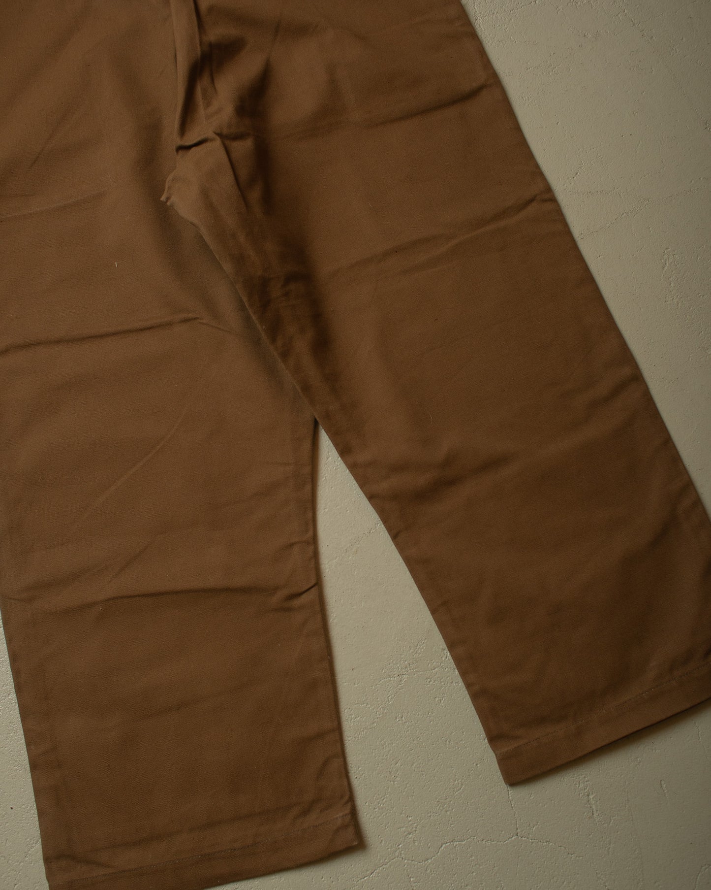 1940s/50s Deadstock French Railway FIshtail Canvas Pants brown - W41 L28