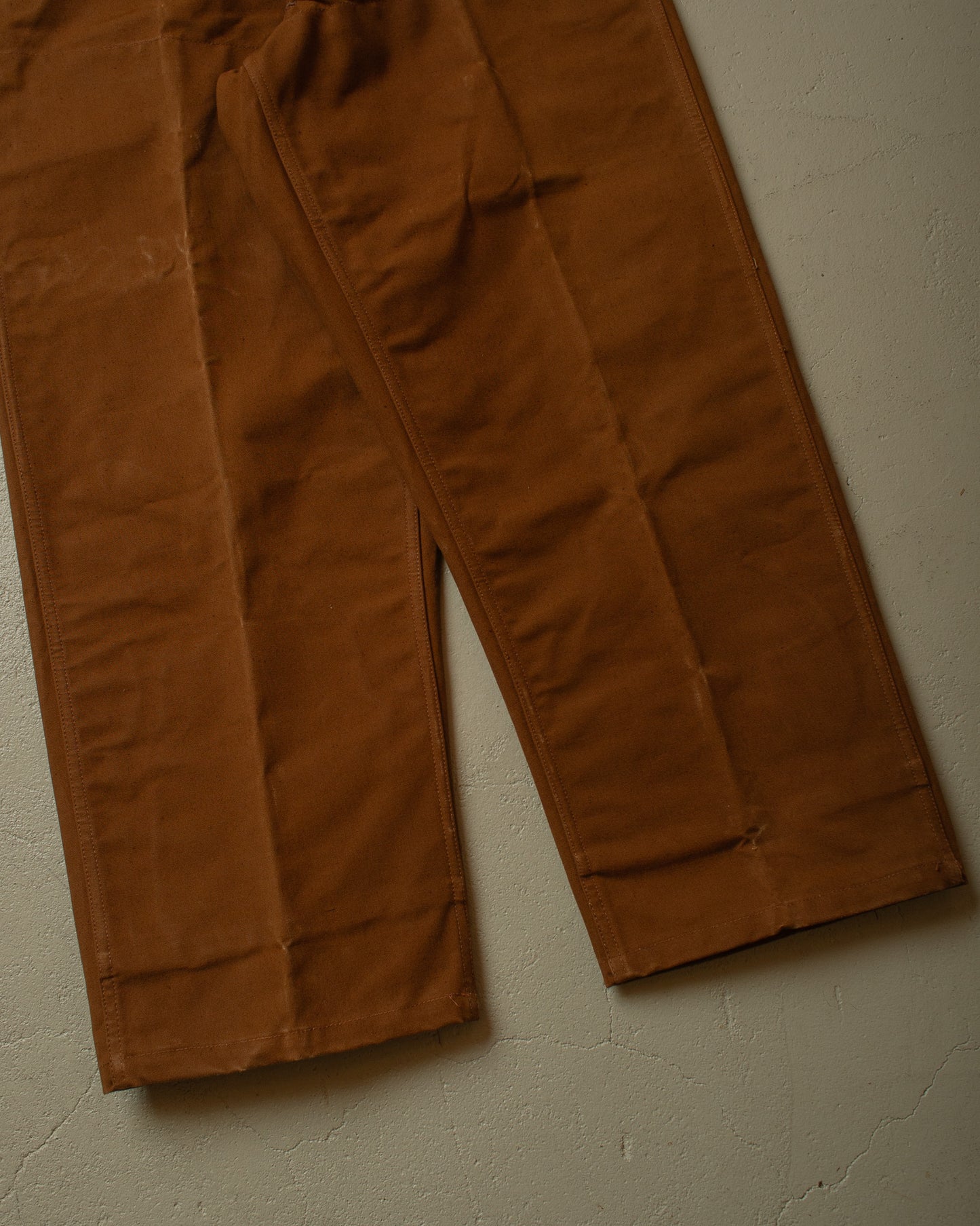 1940s/50s French Railway Canvas Fishtail Pants brown - W35 L27
