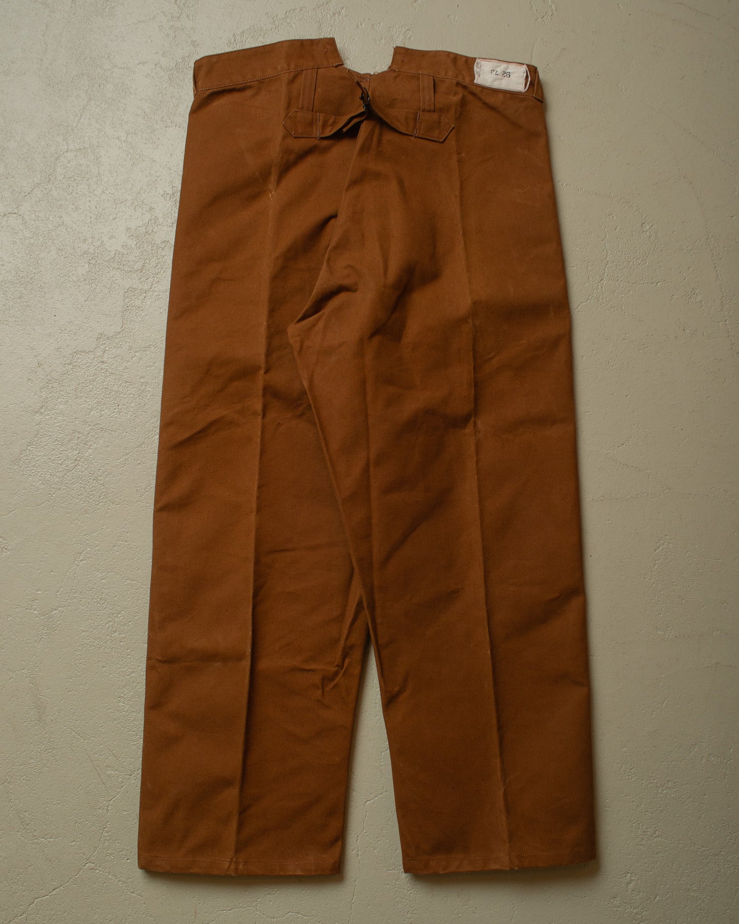 1940s/50s French Railway Canvas Fishtail Pants brown - W35 L27