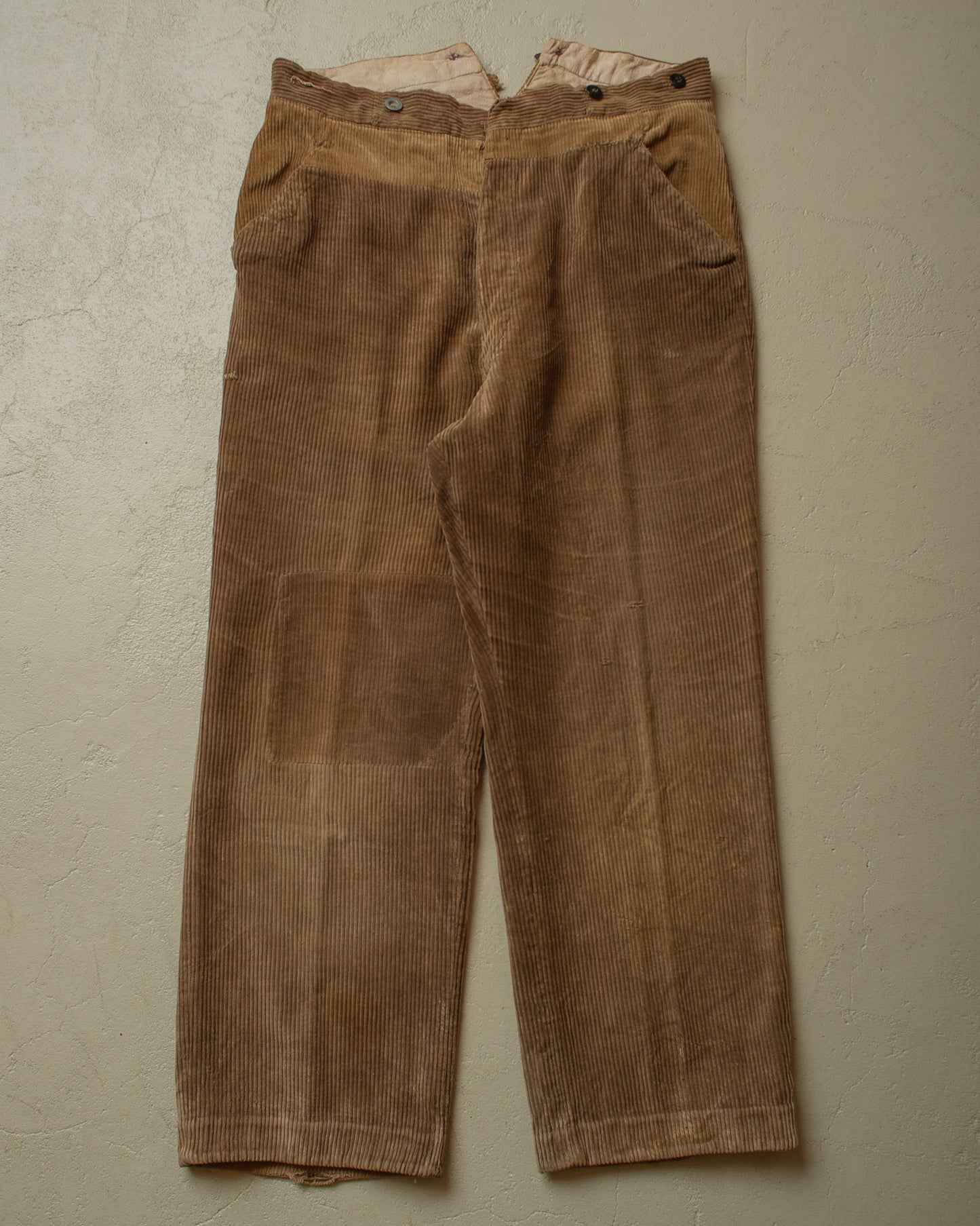 1930s repaired French Corduroy Pants brown - W32,5 L28