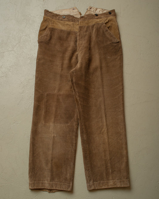 1930s repaired French Corduroy Pants brown - W32,5 L28