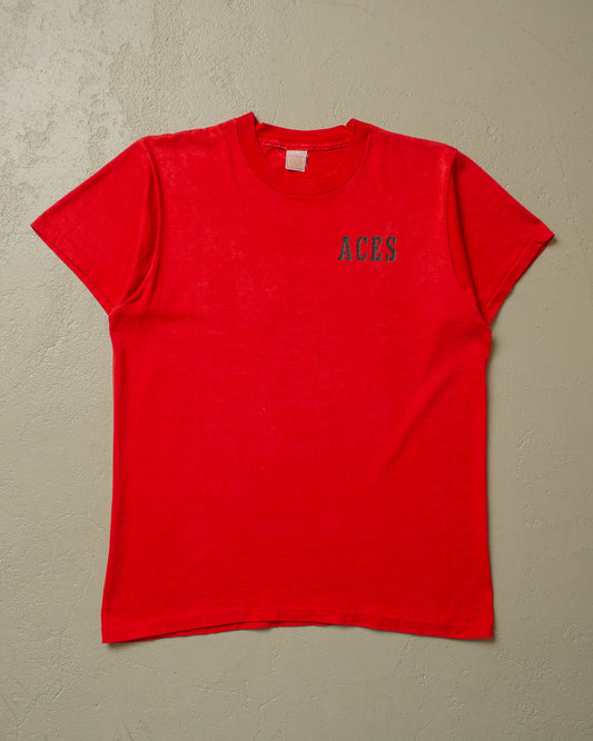 1980s Fighting-171 Aces Army T-shirt red - M/L