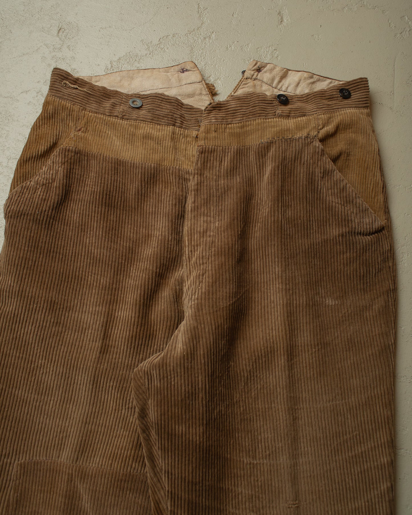 1930s repaired French Corduroy Pants brown - W32,5 L28