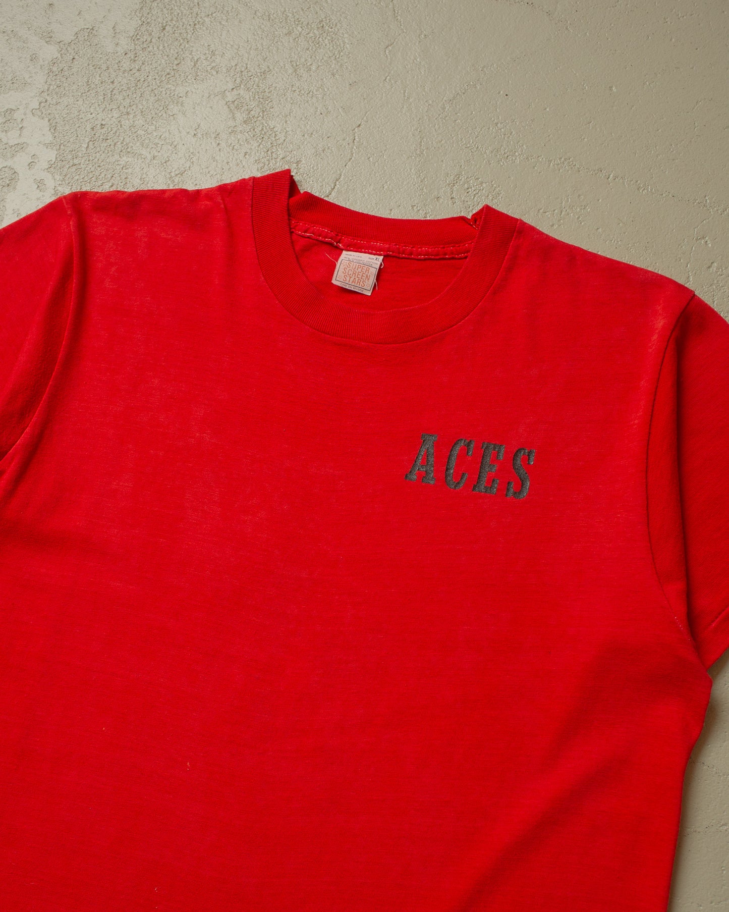 1980s Fighting-171 Aces Army T-shirt red - M/L