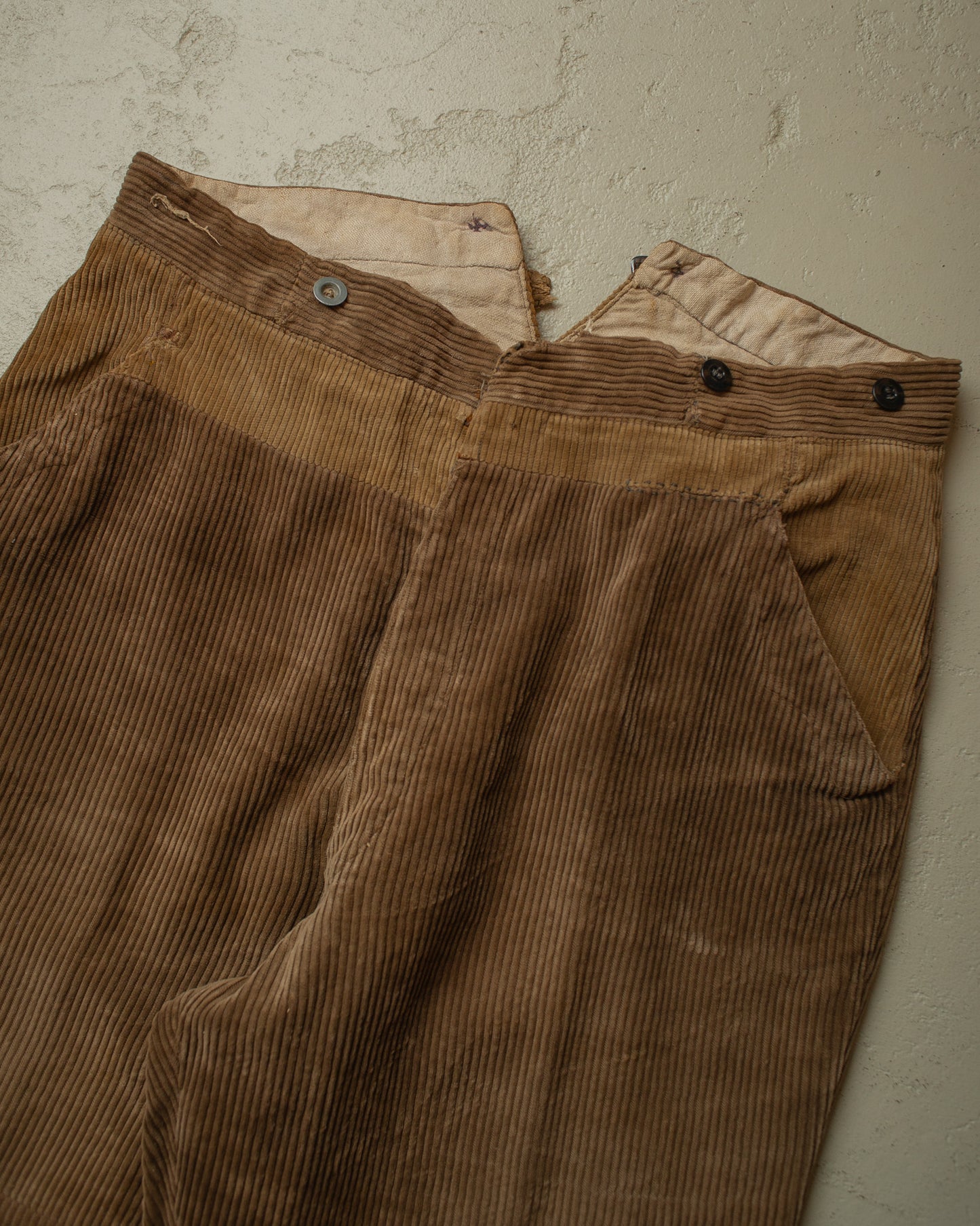 1930s repaired French Corduroy Pants brown - W32,5 L28