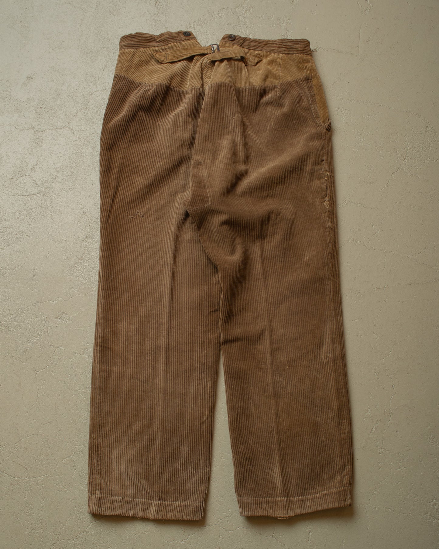 1930s repaired French Corduroy Pants brown - W32,5 L28