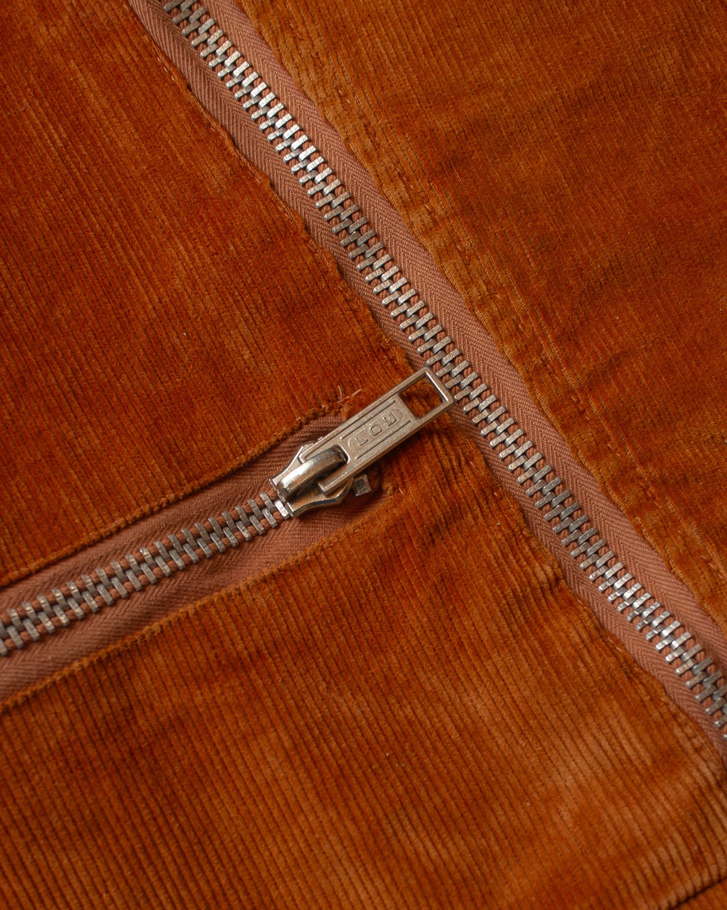 1970s Corduroy Biker Jacket orange/brown - S