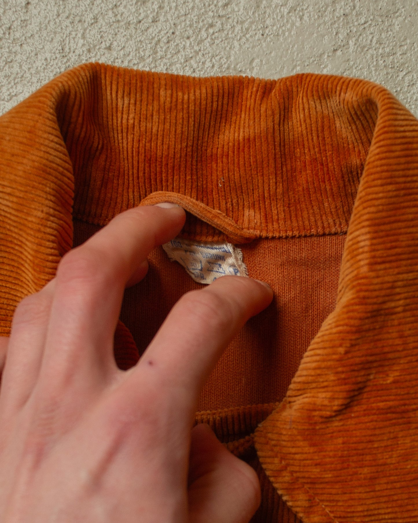 1970s Corduroy Biker Jacket orange/brown - S