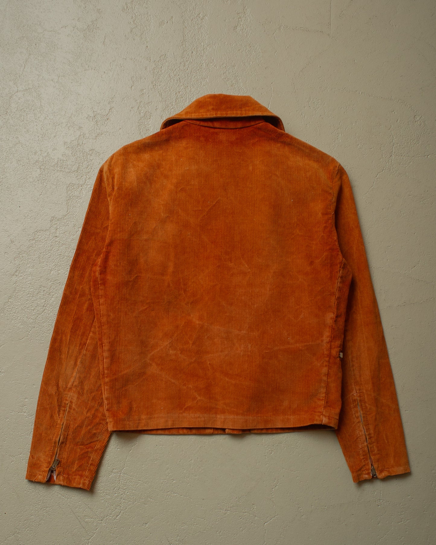 1970s Corduroy Biker Jacket orange/brown - S