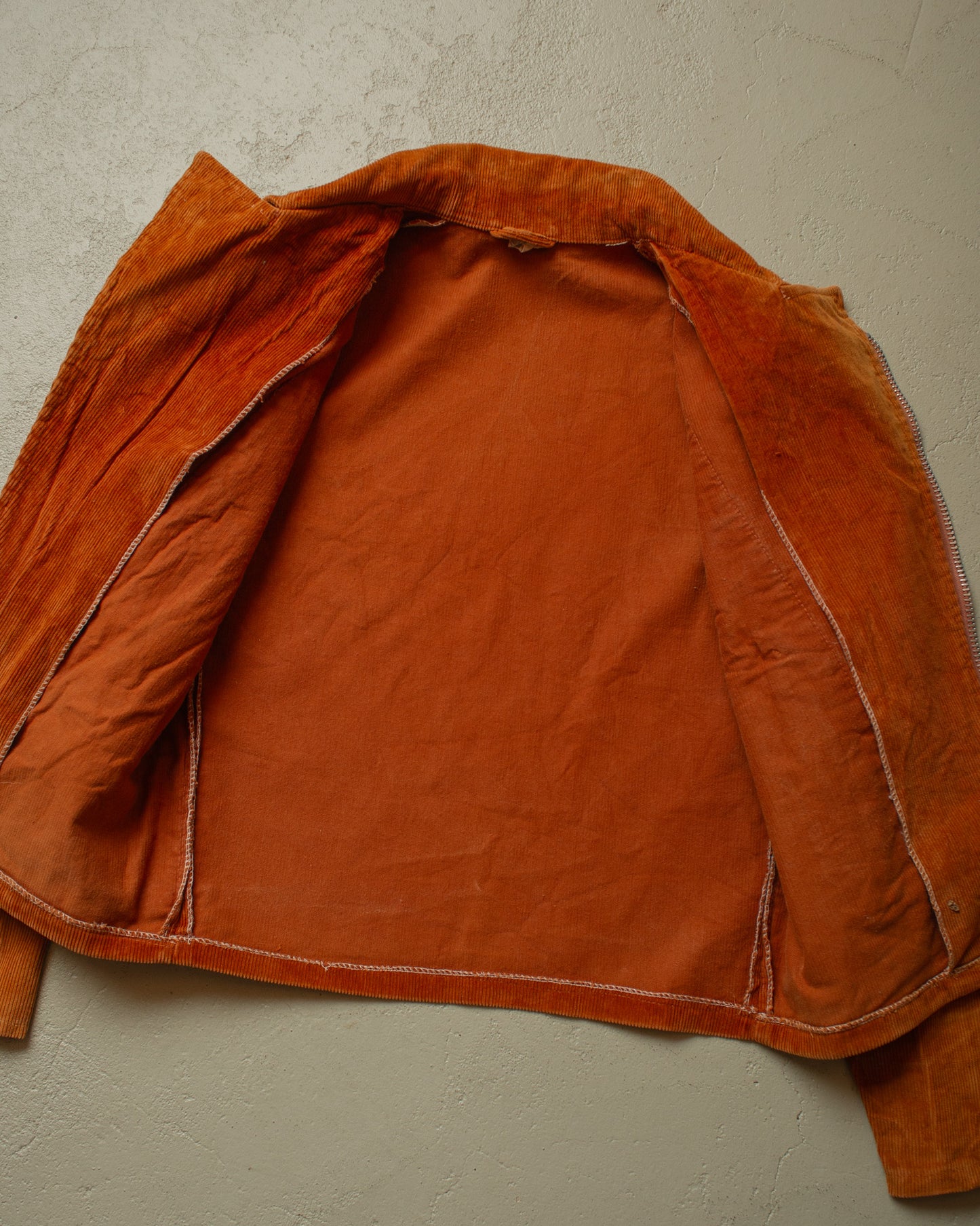 1970s Corduroy Biker Jacket orange/brown - S