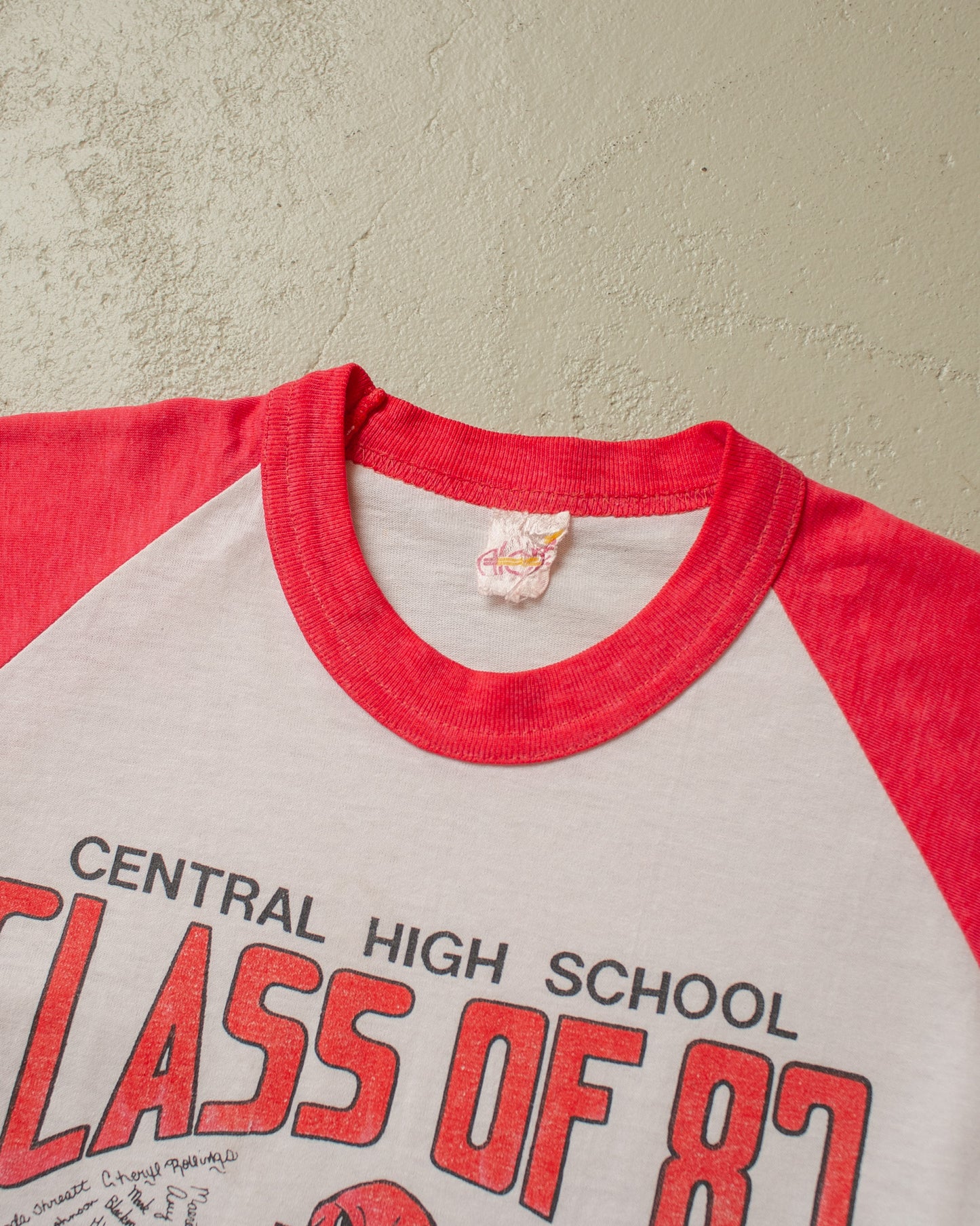 1987 stained Central High School 3/4 Sleeve Shirt - S