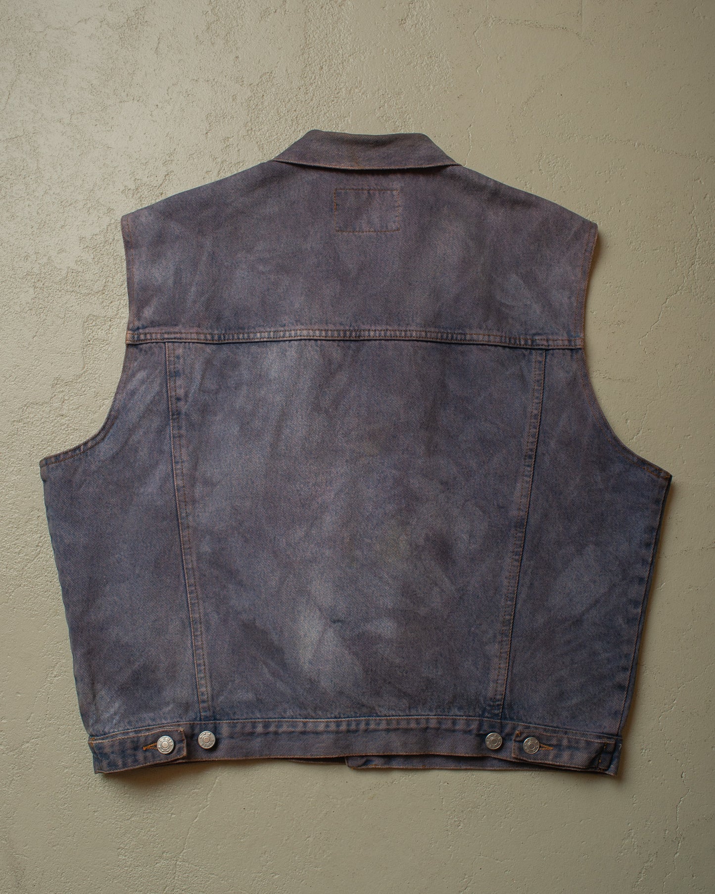 1980s Remix crazy Fade Denim Vest blue/purple - XL