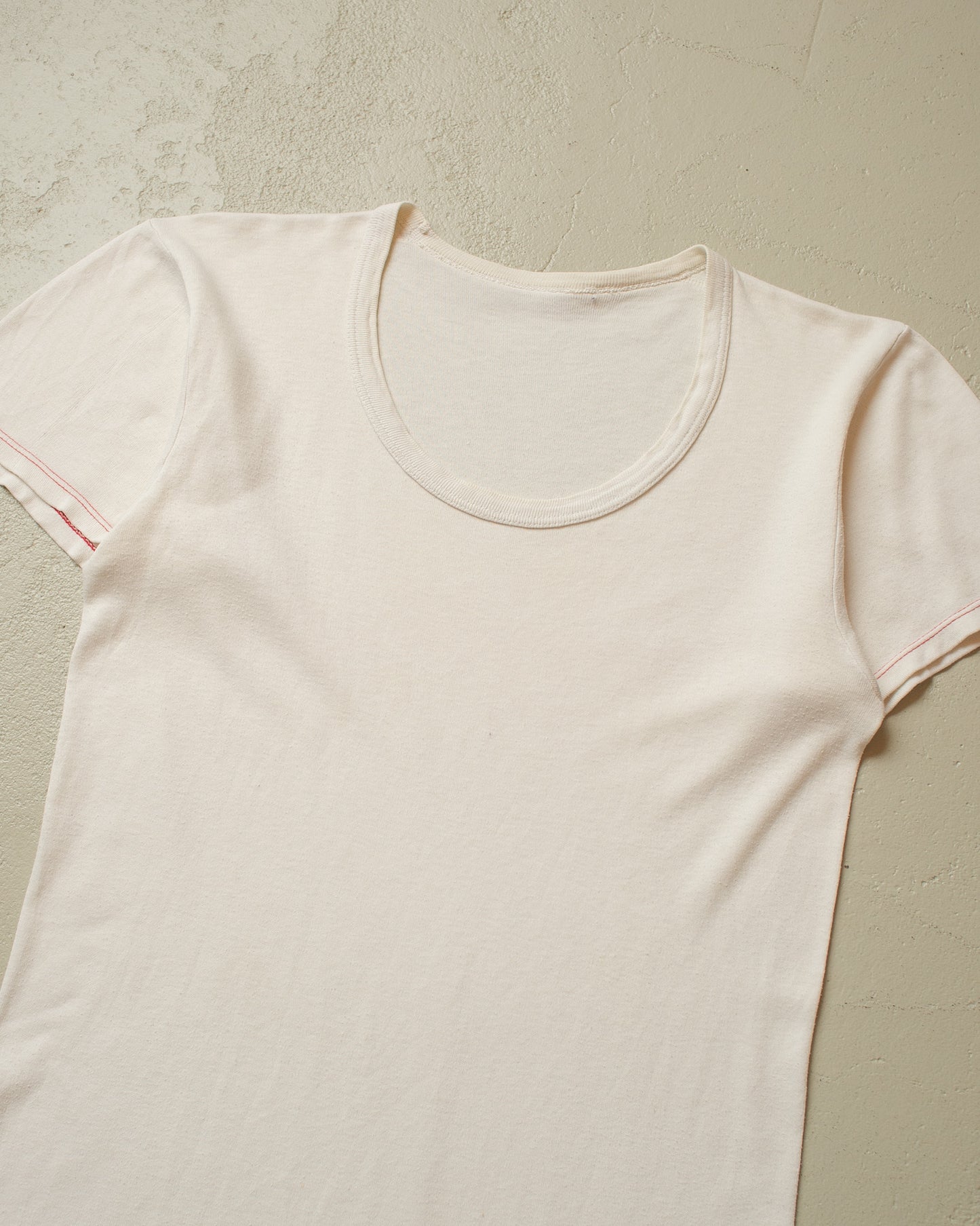 1940s/50s? Contrast Stitch Blank T-shirt white - M
