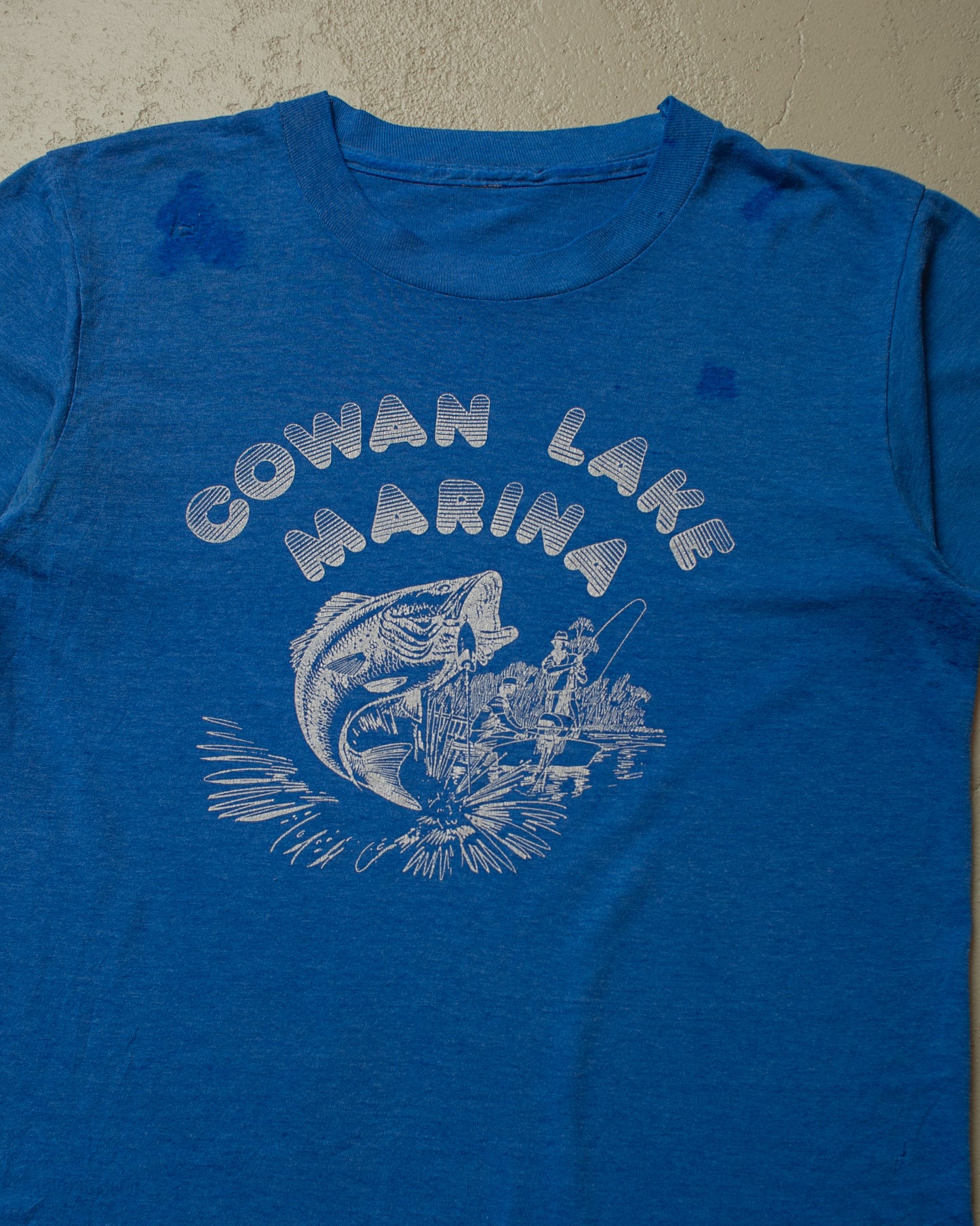 1980s Paperthin Cowan Lake T-shirt blue - S/M