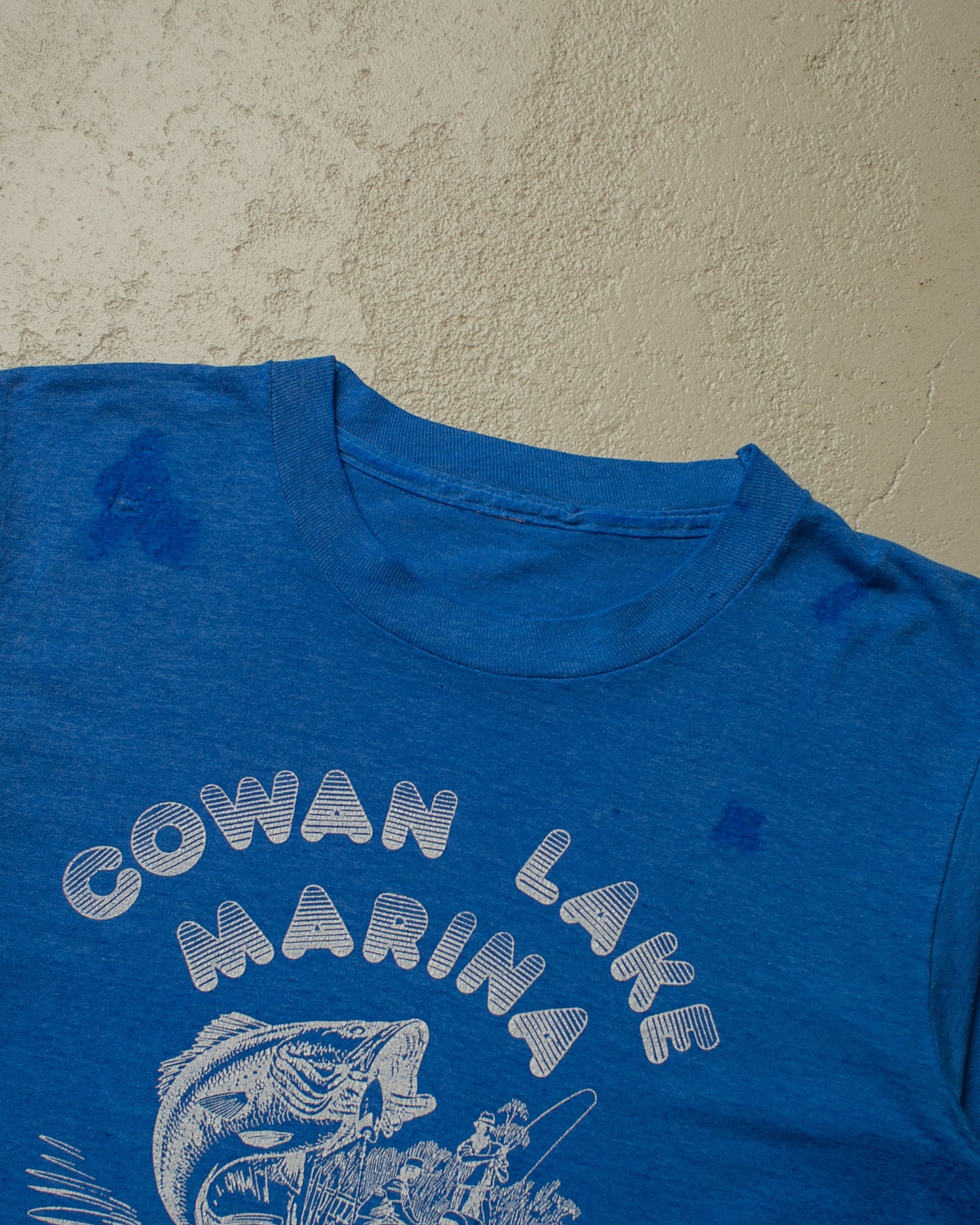 1980s Paperthin Cowan Lake T-shirt blue - S/M