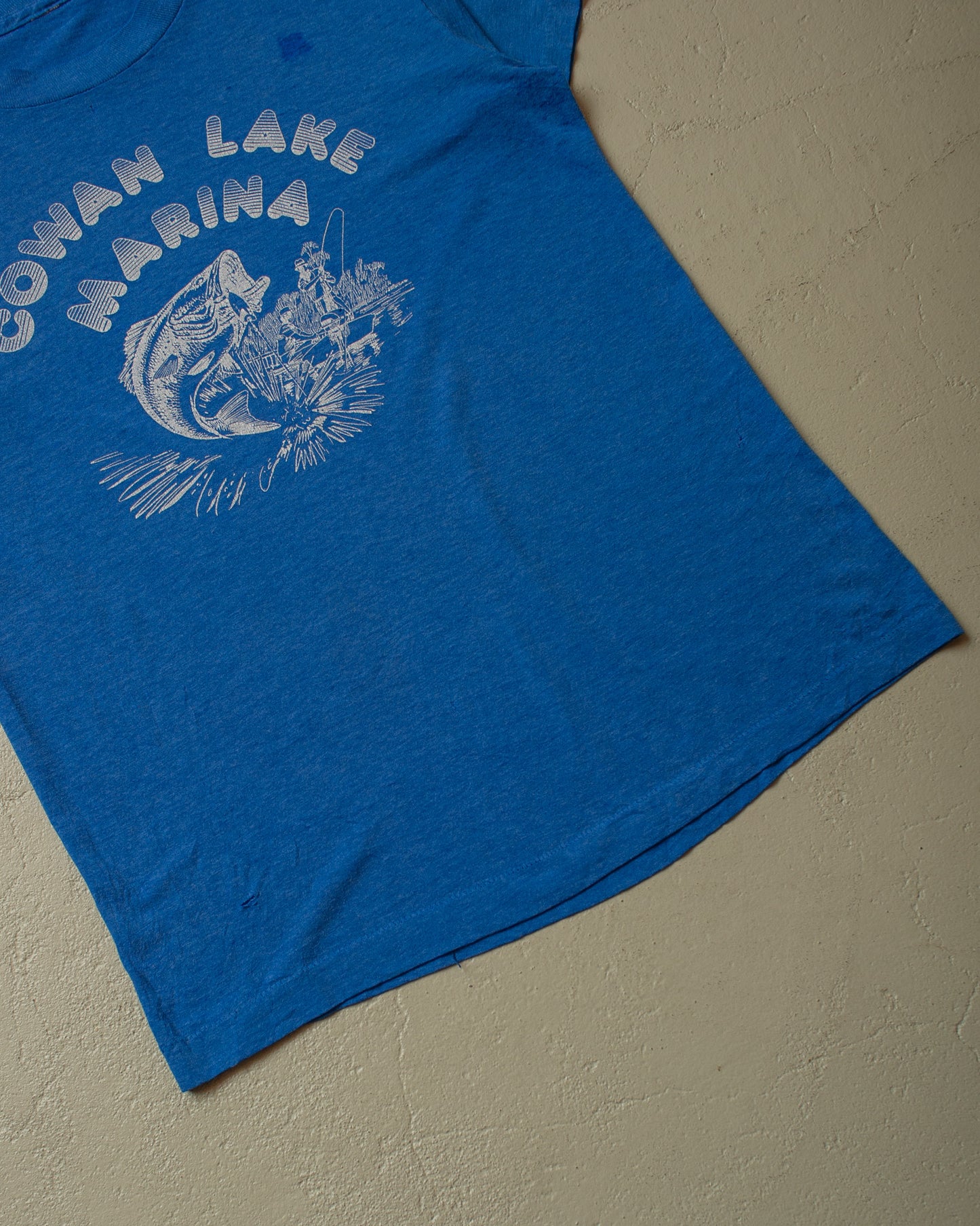 1980s Paperthin Cowan Lake T-shirt blue - S/M