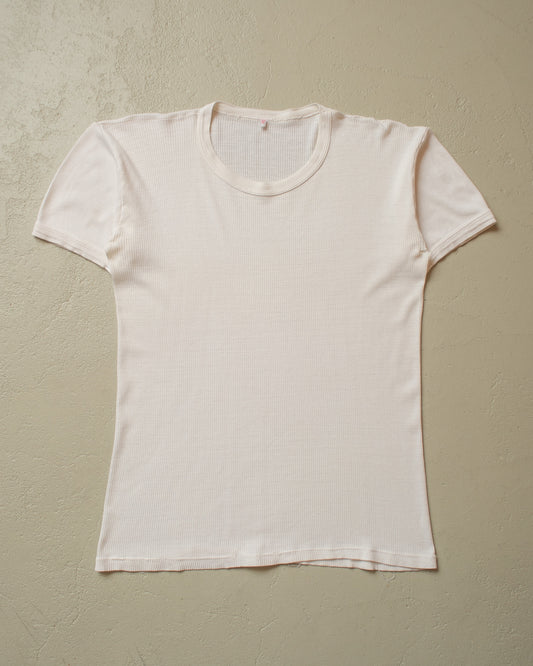 1950s/60s? distressed Blank T-shirt white - M