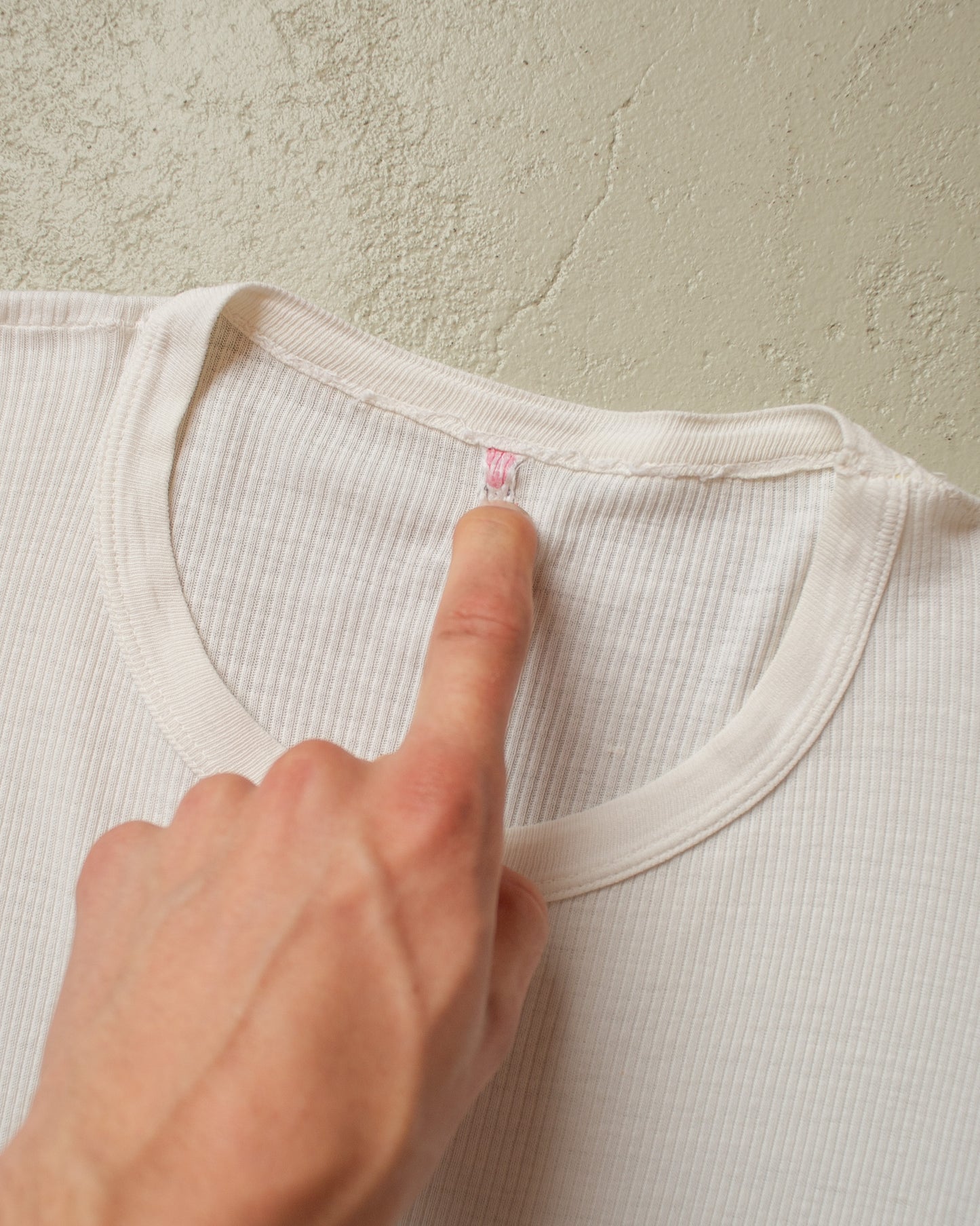 1950s/60s? distressed Blank T-shirt white - M
