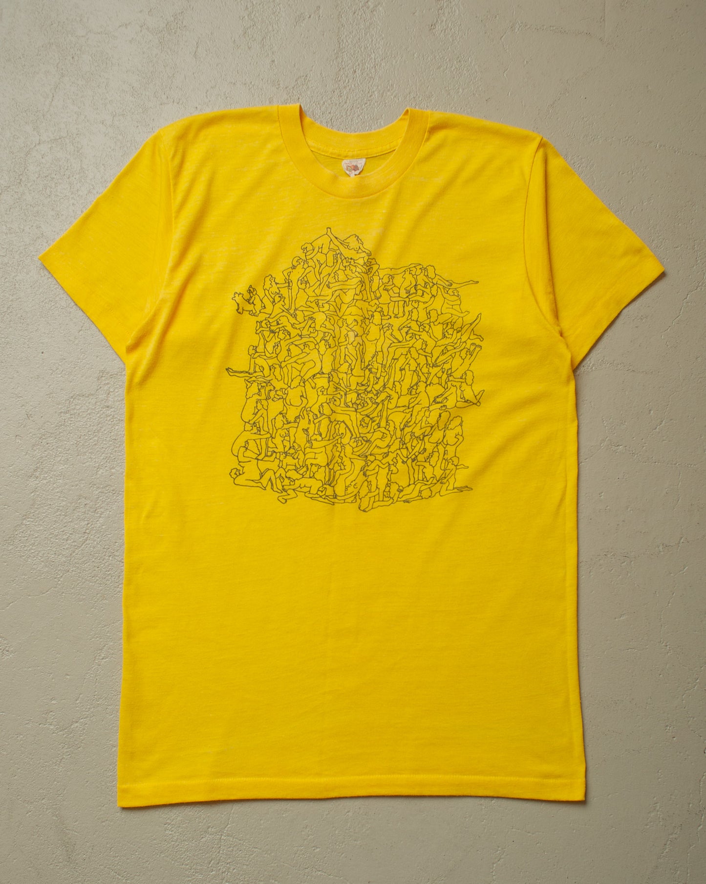 1970s/80s Orgy T-shirt yellow - M