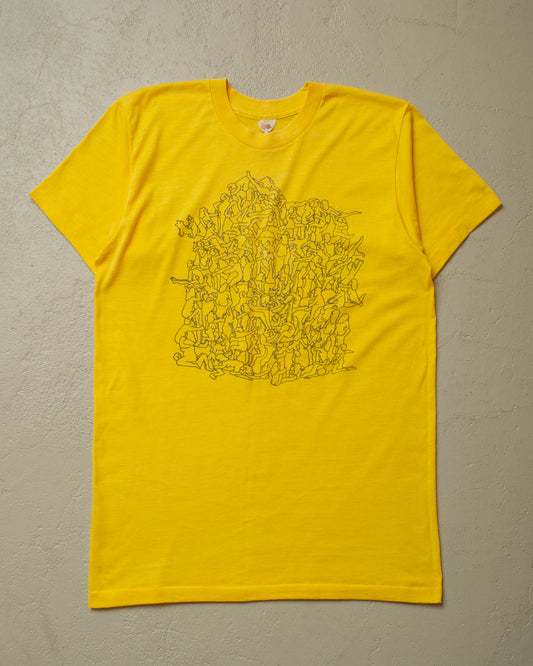 1970s/80s Orgy T-shirt yellow - M