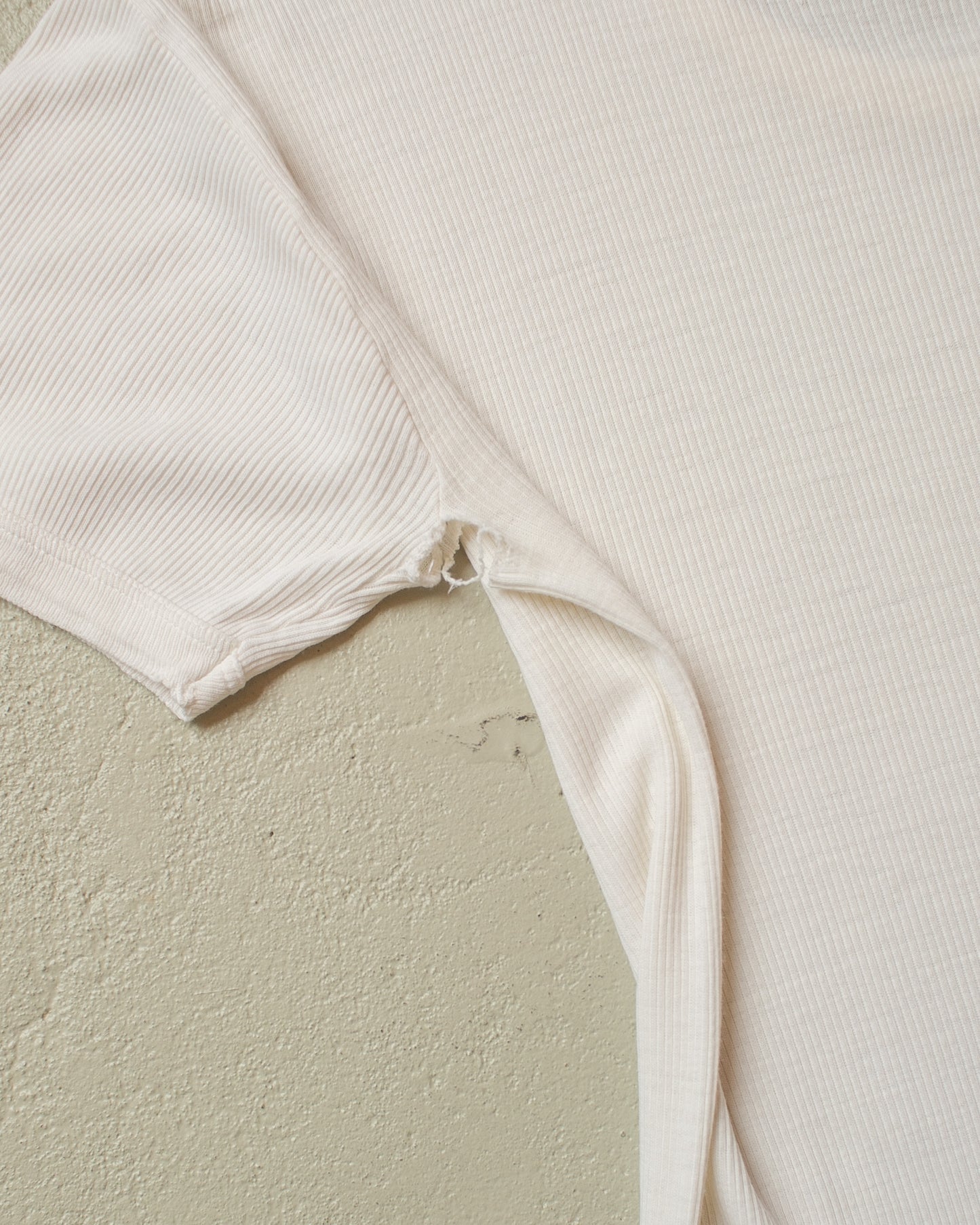 1950s/60s? distressed Blank T-shirt white - M