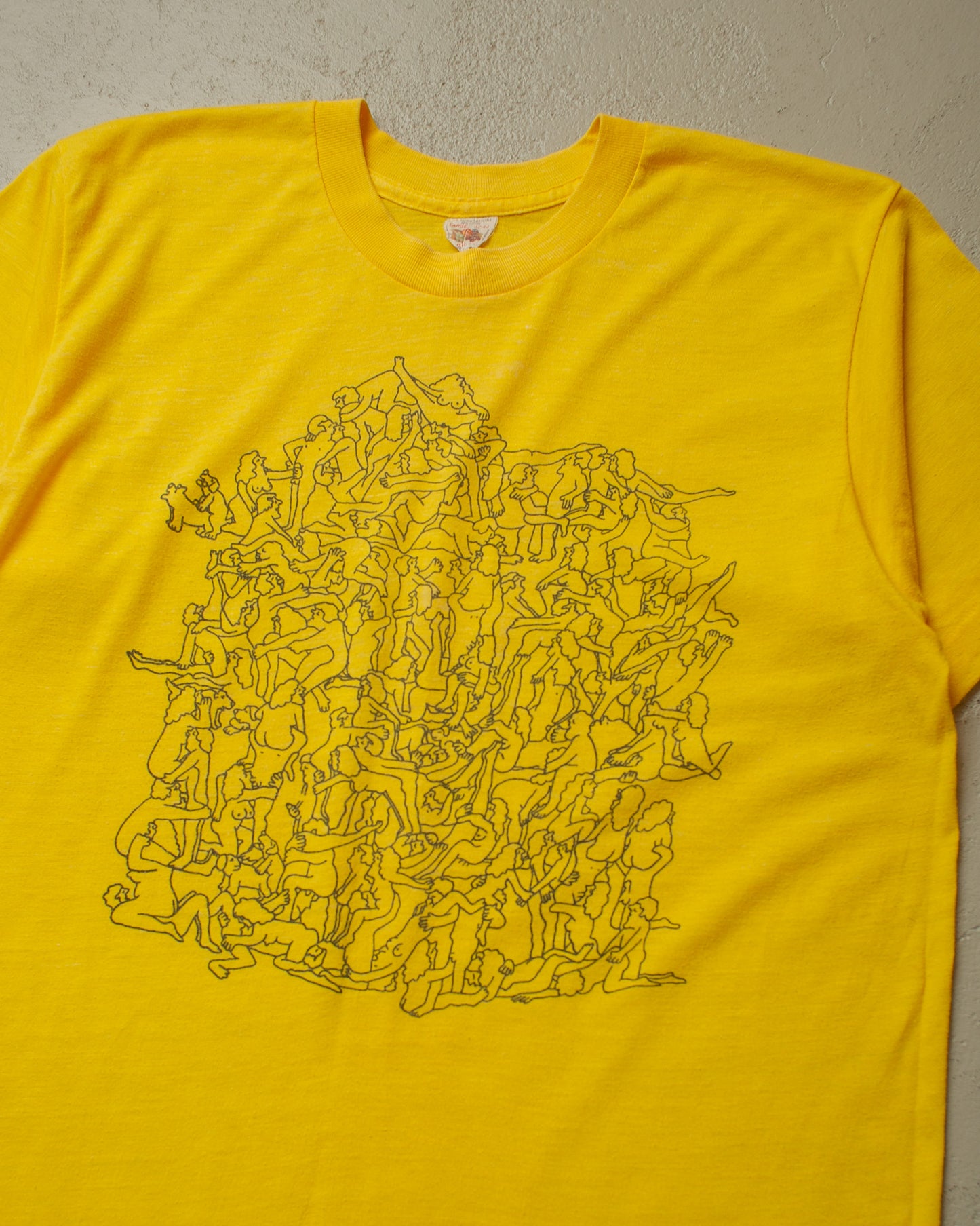 1970s/80s Orgy T-shirt yellow - M