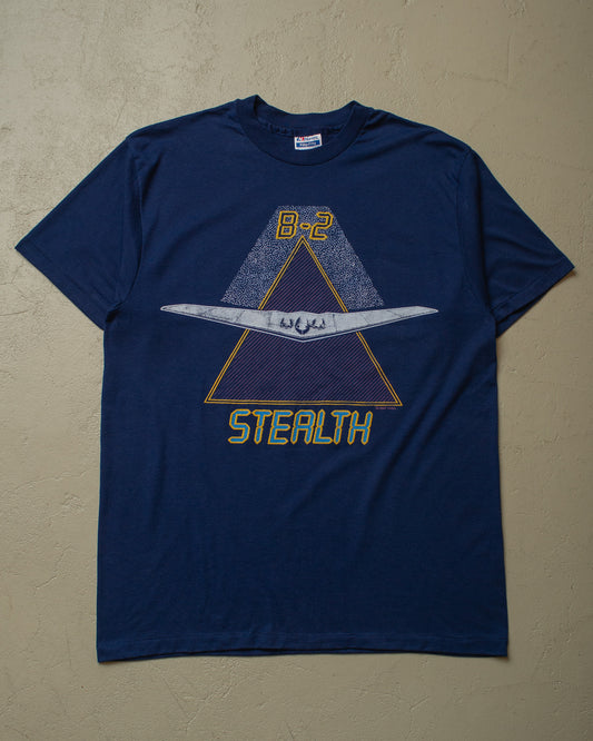 1980s/90s unworn B-2 Stealth Bomber T-shirt navyblue - XL