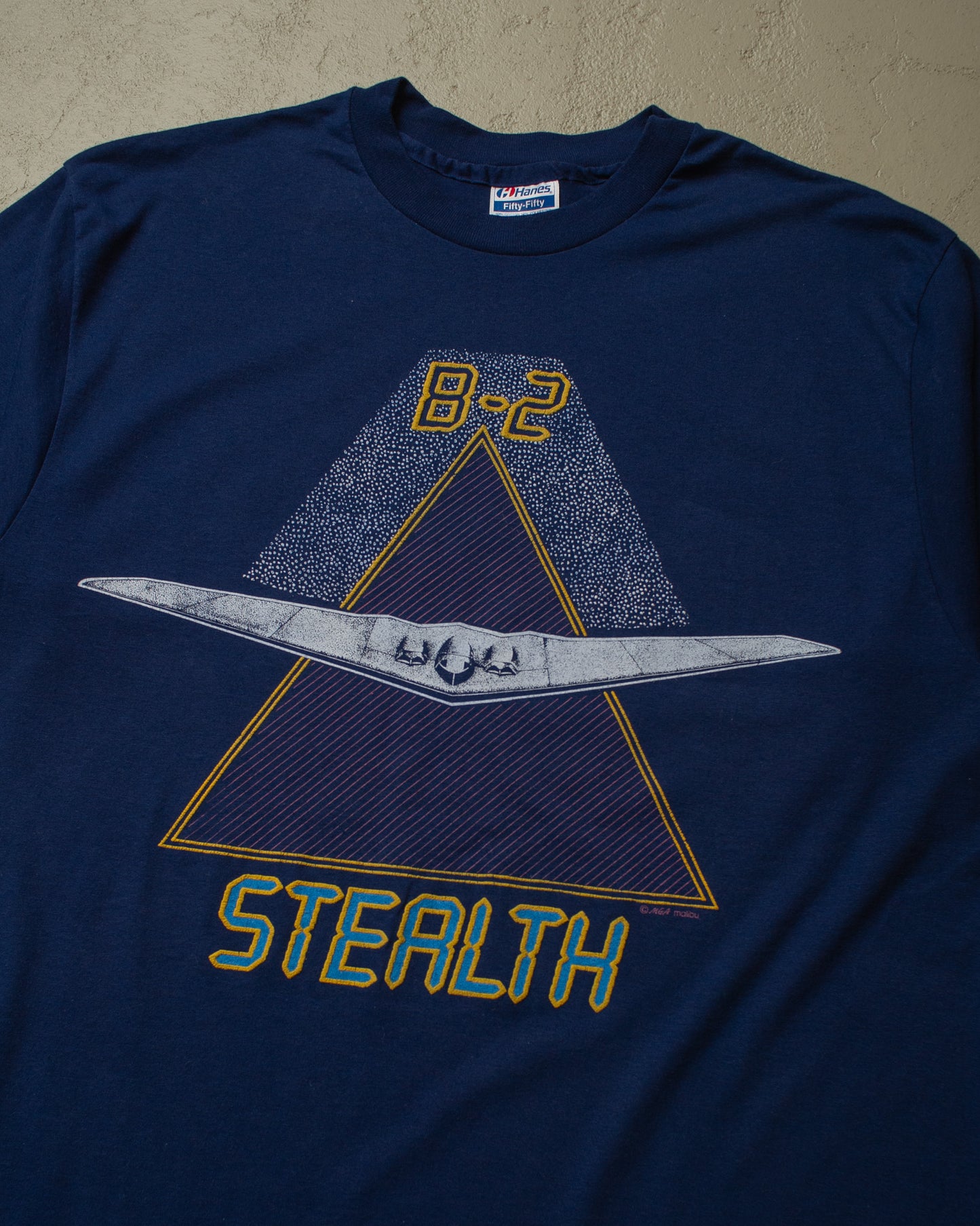1980s/90s unworn B-2 Stealth Bomber T-shirt navyblue - XL