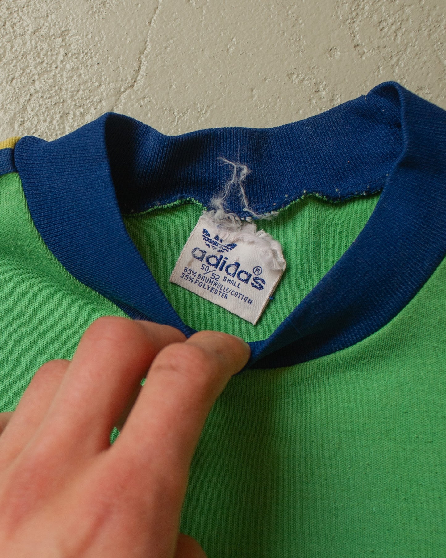 1980s Adidas Faded Ringer T-shirt green - S