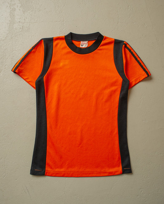 1980s Adidas Two Tone Jersey orange - XS/S