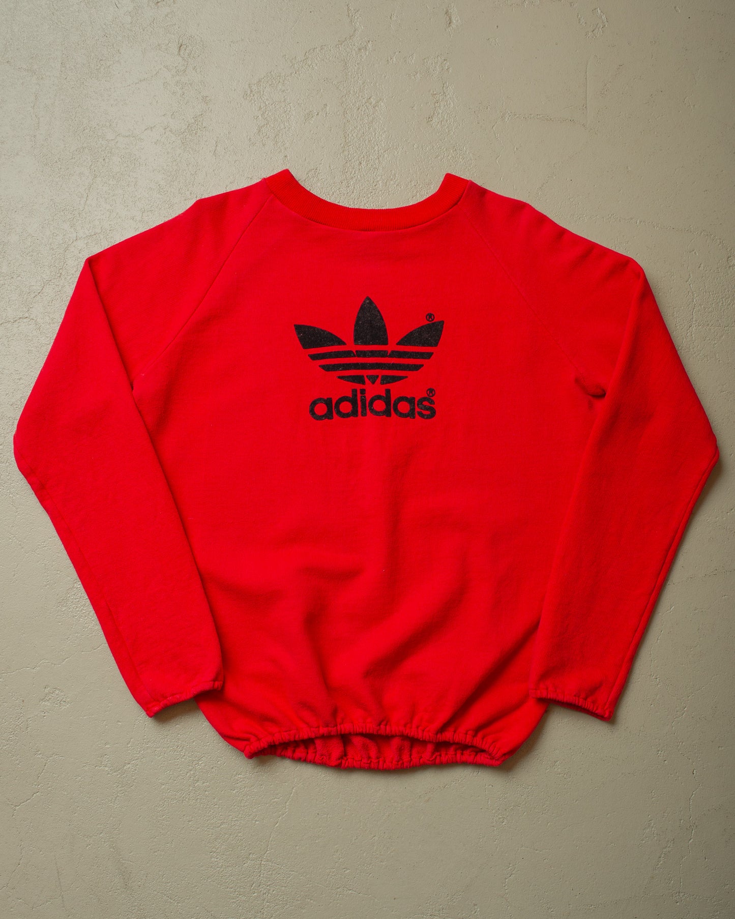 1980s Adidas Logo Sweatshirt red - M