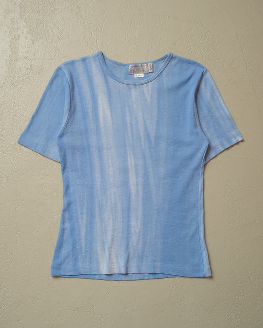 1960s Blank Faded T-shirt blue - XS/S