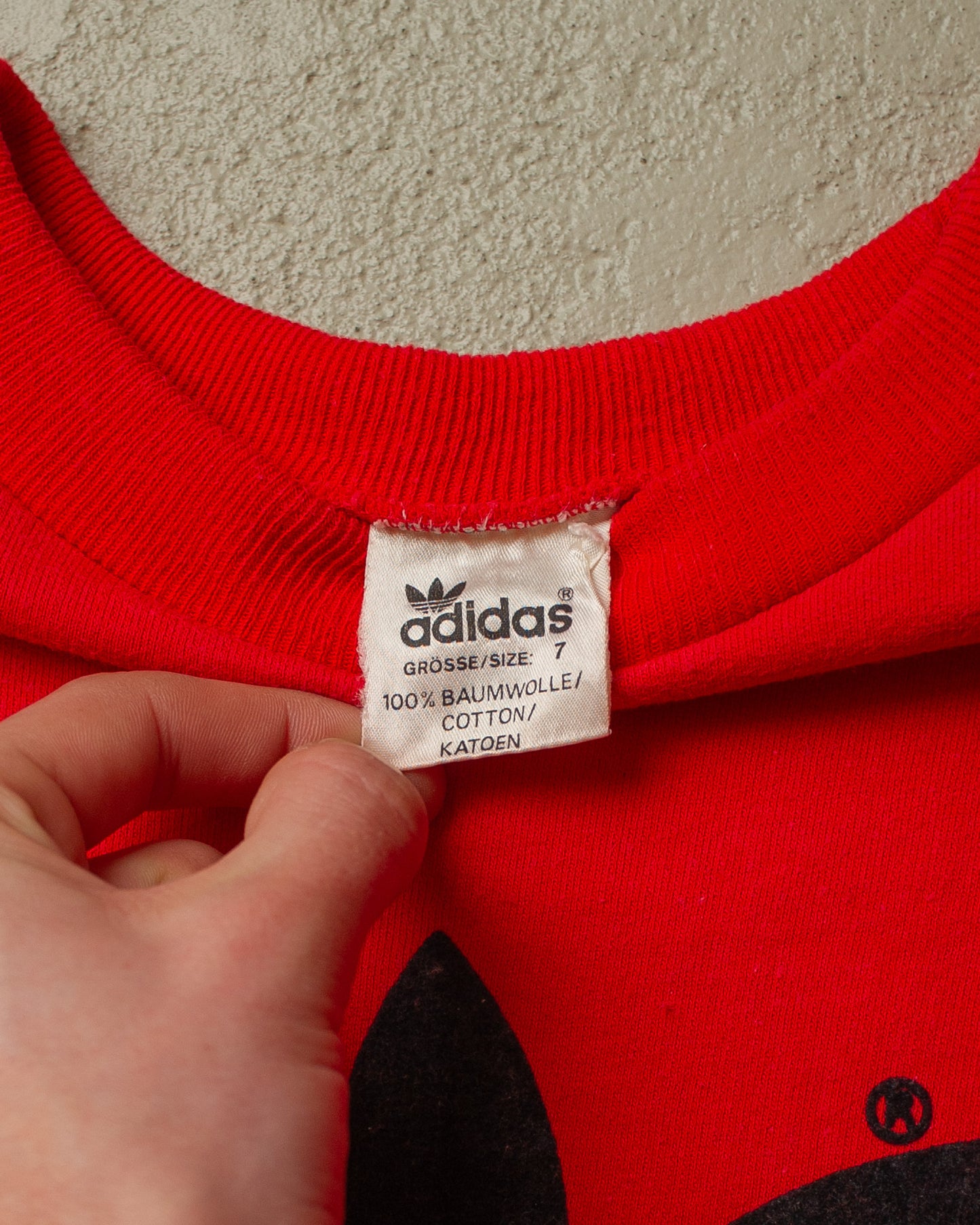1980s Adidas Logo Sweatshirt red - M
