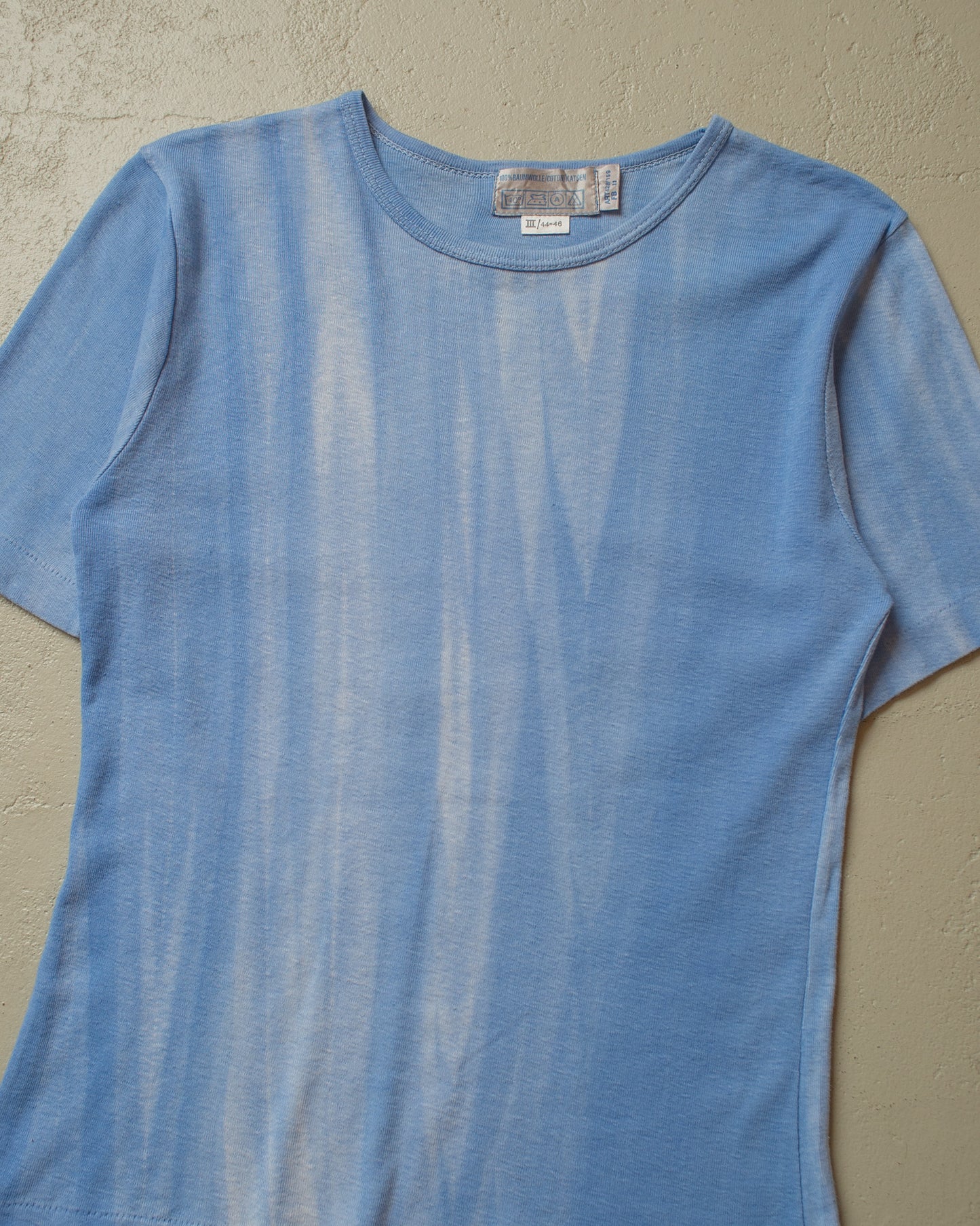1960s Blank Faded T-shirt blue - XS/S