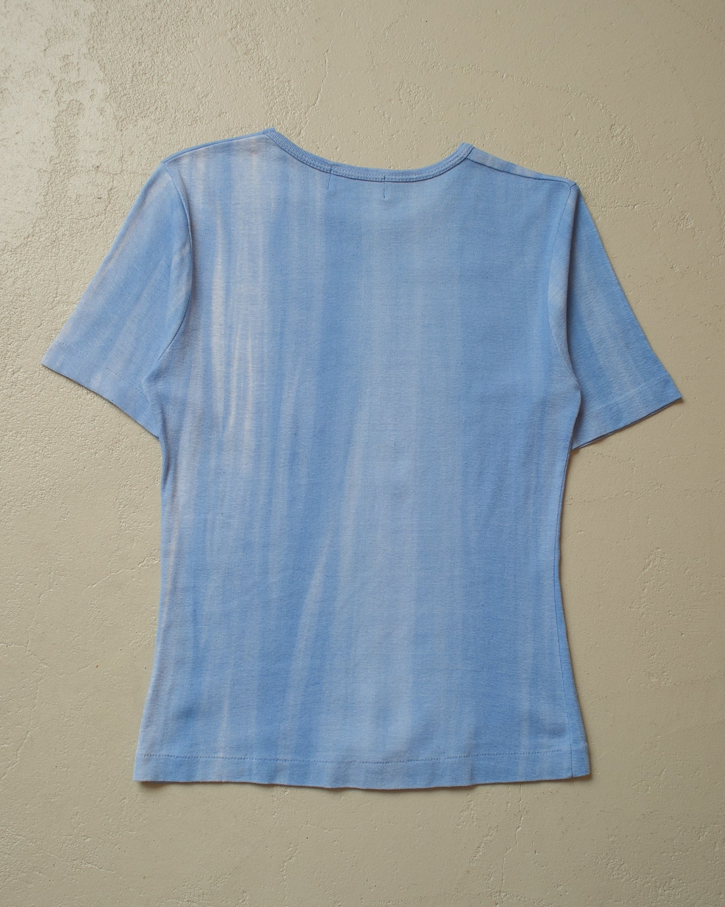 1960s Blank Faded T-shirt blue - XS/S