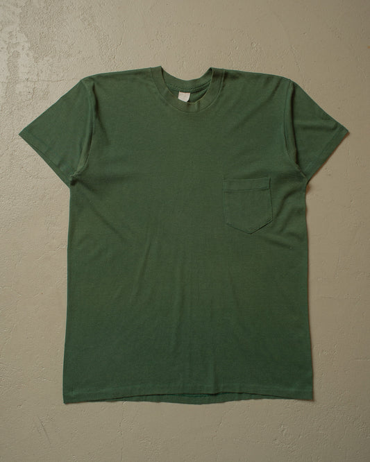 1980s Selvedge Pocket T-shirt green - M/L