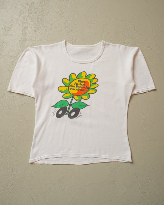 1970s Fiat Car T-shirt white - S/M