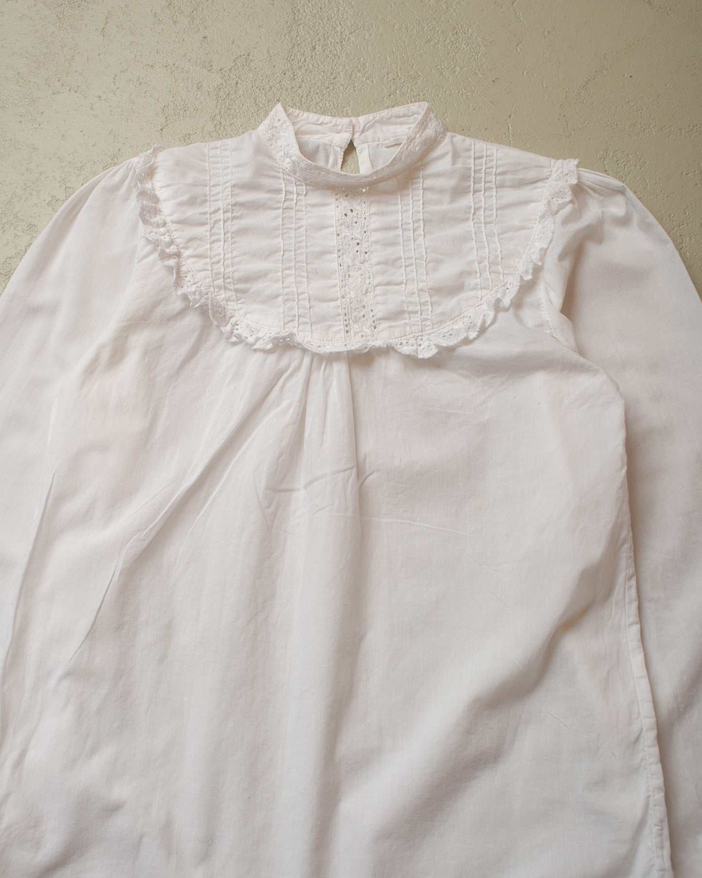 1970s Womens High Neck Blouse white - S