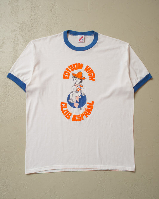 1980s Club Espanol Ringer T-shirt white - L